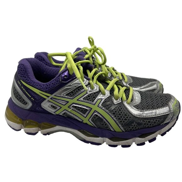 Asics Womens Gel Kayano 21 Running Shoes Purple Green Size 7 - Picture 1 of 9